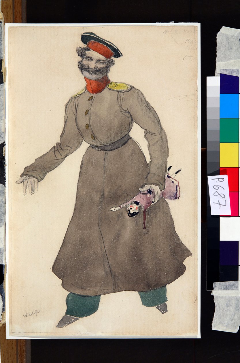 Kostuumontwerp voor het ballet De Feeënpop door J. Bayer door Leon Bakst