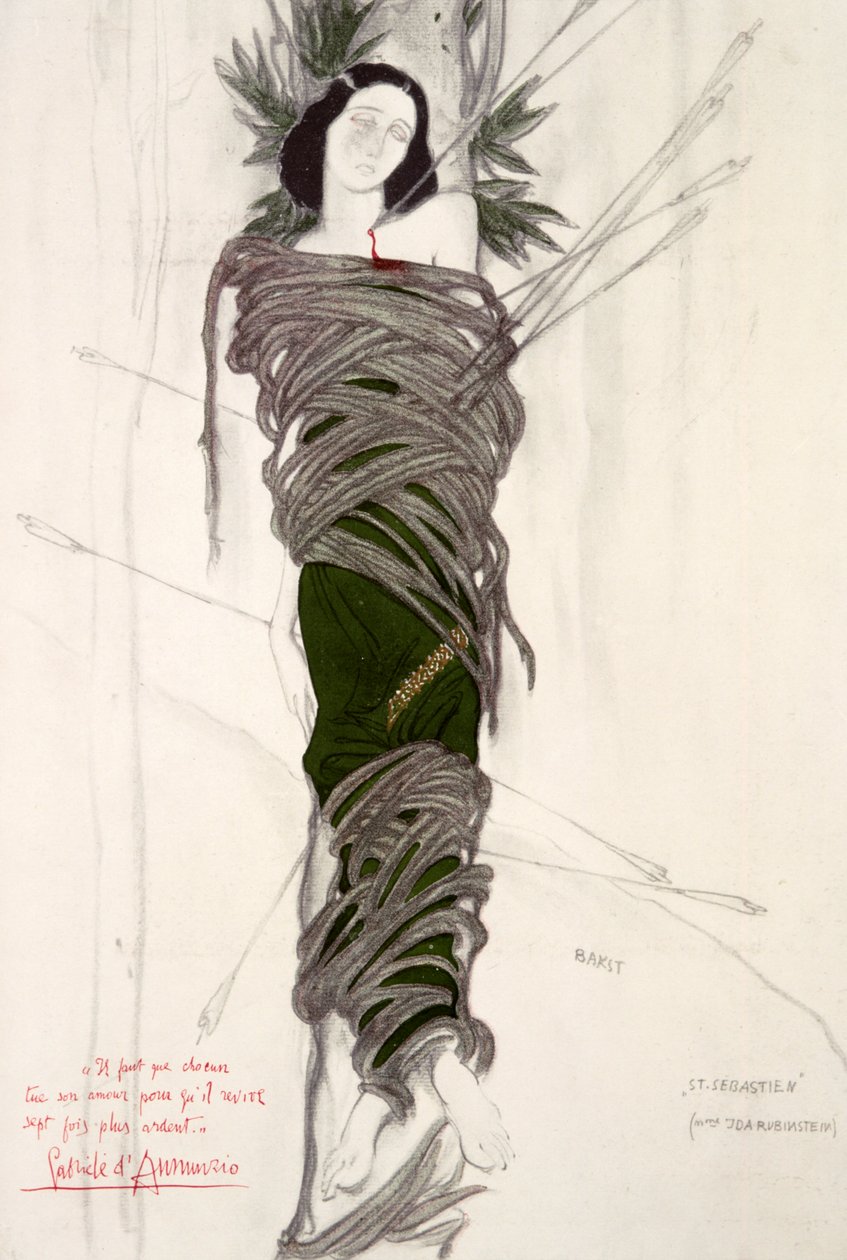 Kostuumontwerp voor de balletdanseres Ida Rubinstein, 1911 door Leon Bakst