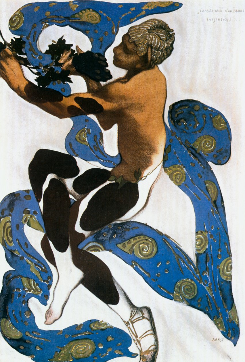 Faun, kostuumschets voor het ballet van Claude Debussy door Leon Bakst