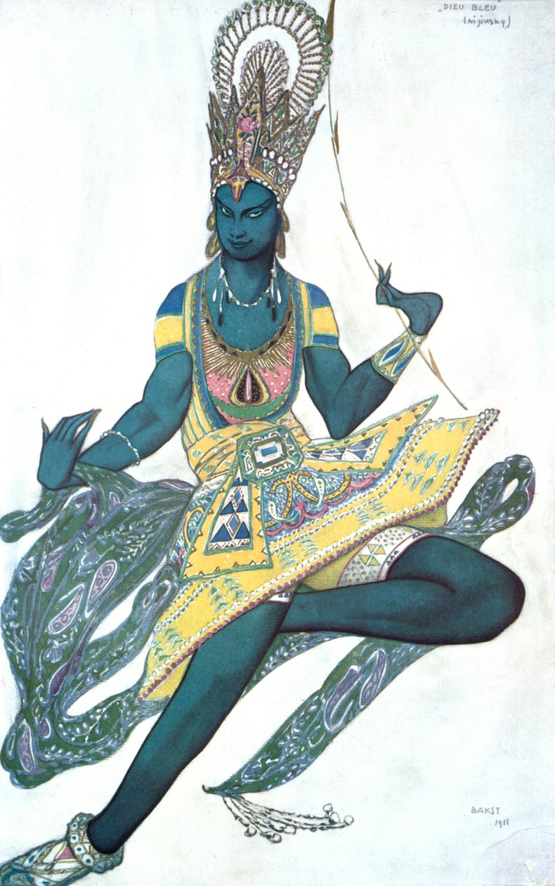 Le Dieu Bleu, balletkostuumontwerp, 1911 door Leon Bakst