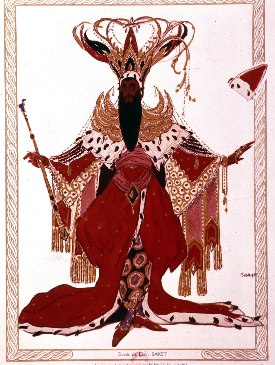 Richard Strauss ""La Légende de Joseph"" Opera de Paris, Mei 1914. Kostuum van Leon Bakst door Leon Bakst