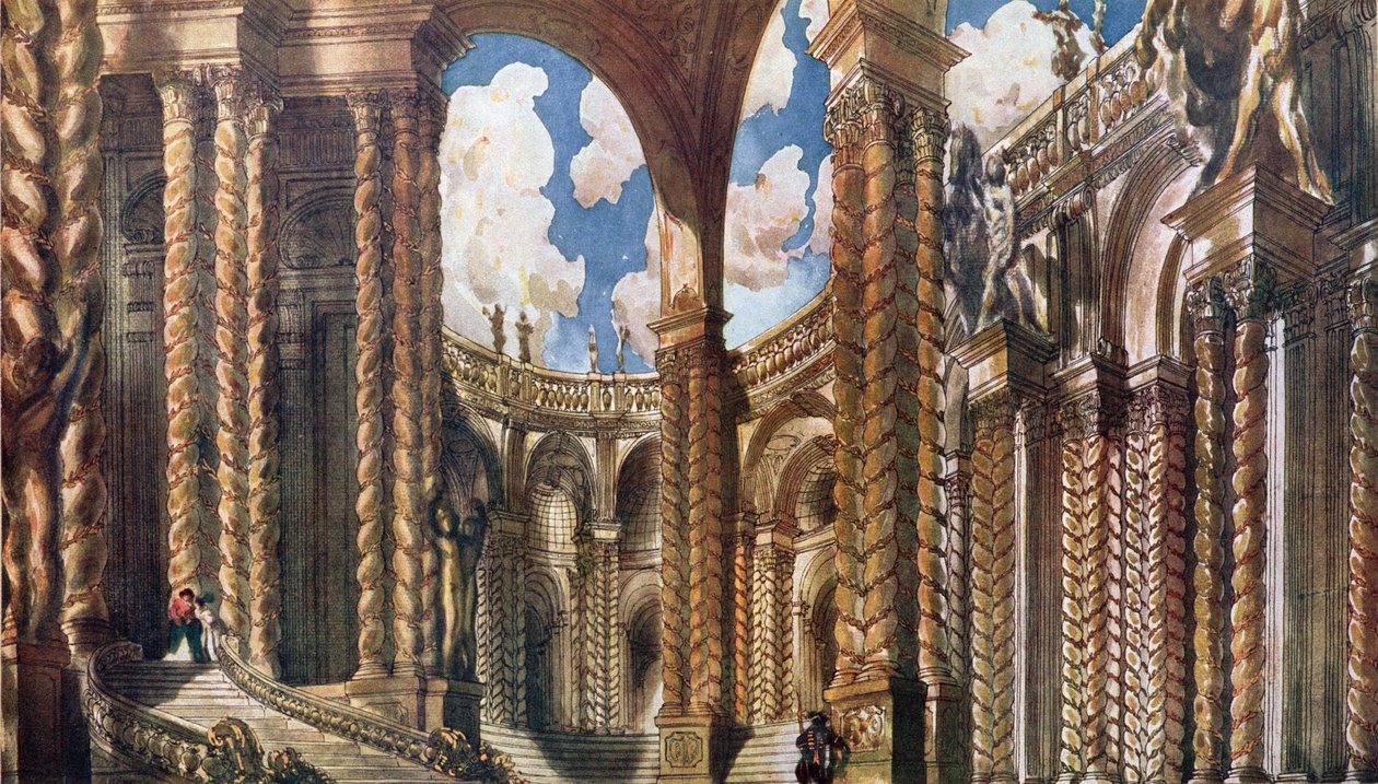 Decorontwerp voor de Verloving, uit Doornroosje, 1921 door Leon Bakst