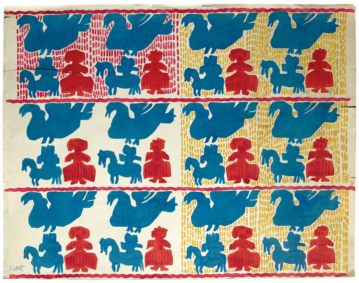 Textielontwerp, begin 20e eeuw door Leon Bakst