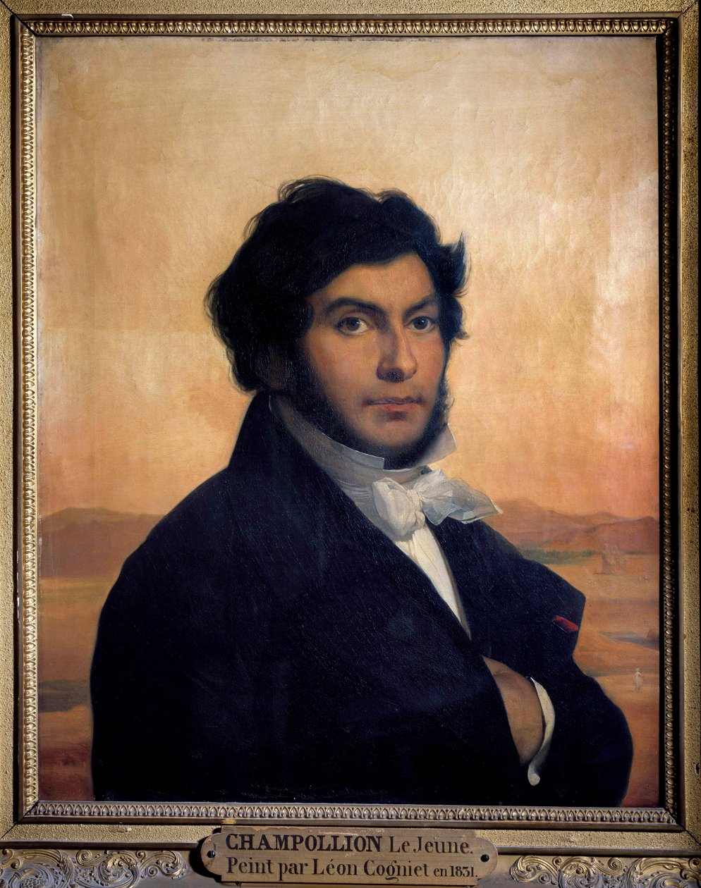 Portret van Jean-Francois Champollion, Franse egyptoloog door Léon Cogniet