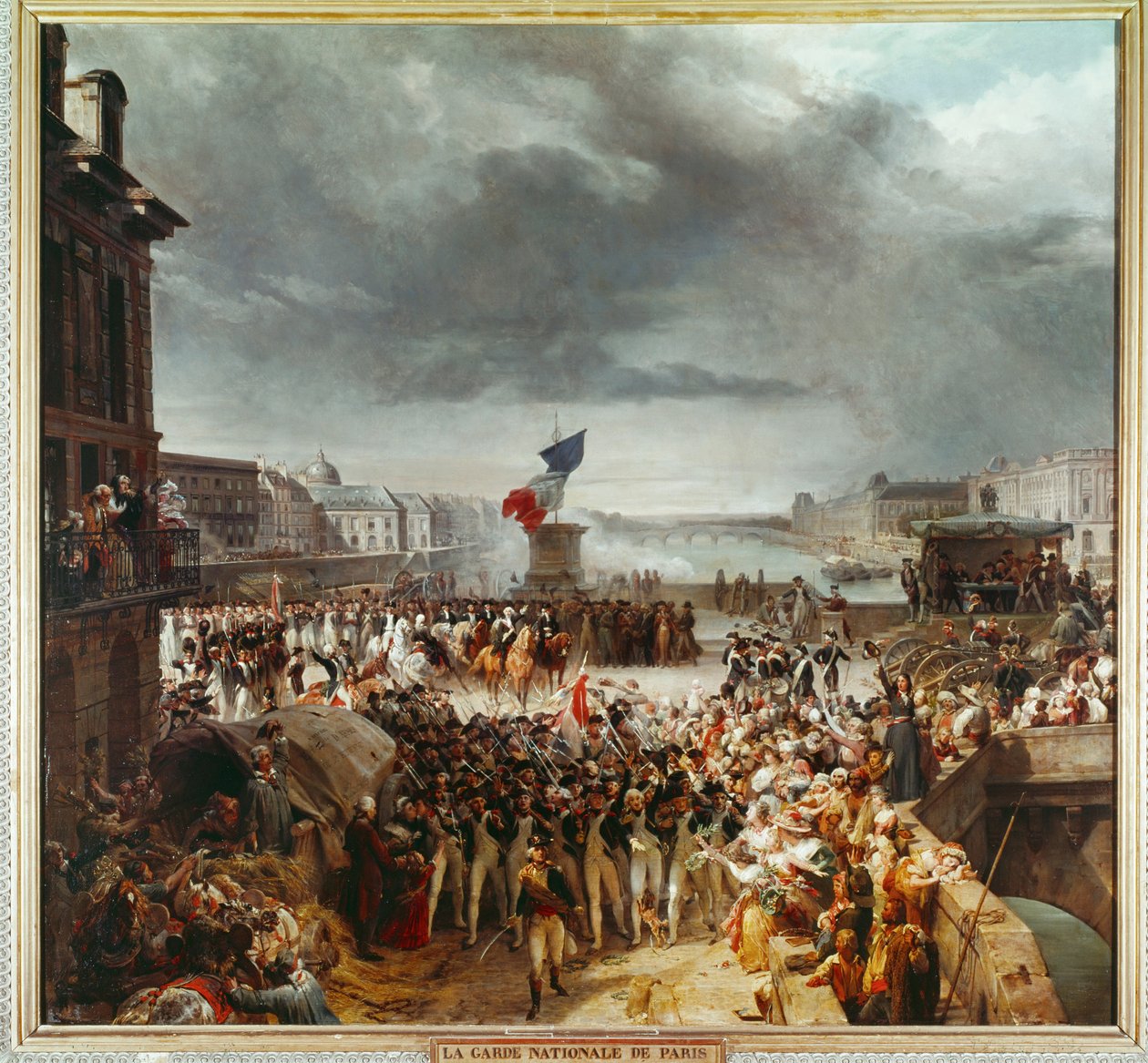 De Parijse Nationale Garde vertrekt naar het leger aan de Rijn ... door Léon Cogniet