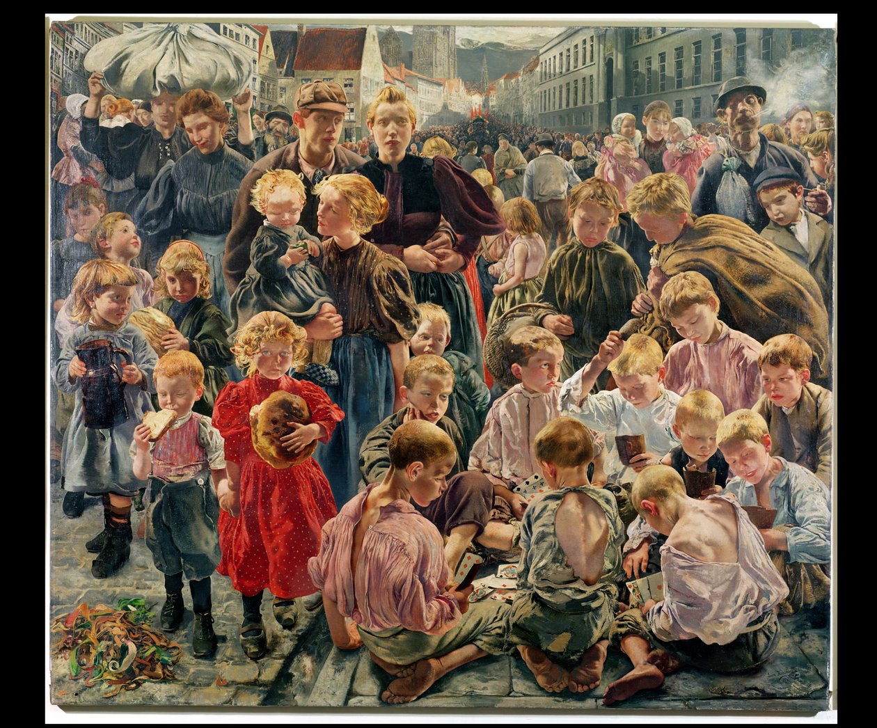 De Leeftijden van de Arbeider (middenstuk van een drieluik) door Leon Henri Marie Frederic