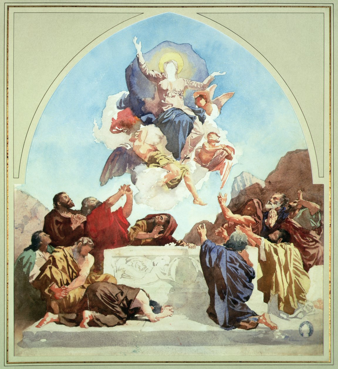 Studie voor De Hemelvaart van de Maagd door Leon Joseph Florentin Bonnat
