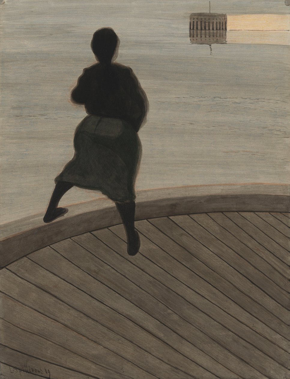 Vissersvrouw op de pier door Leon Spilliaert