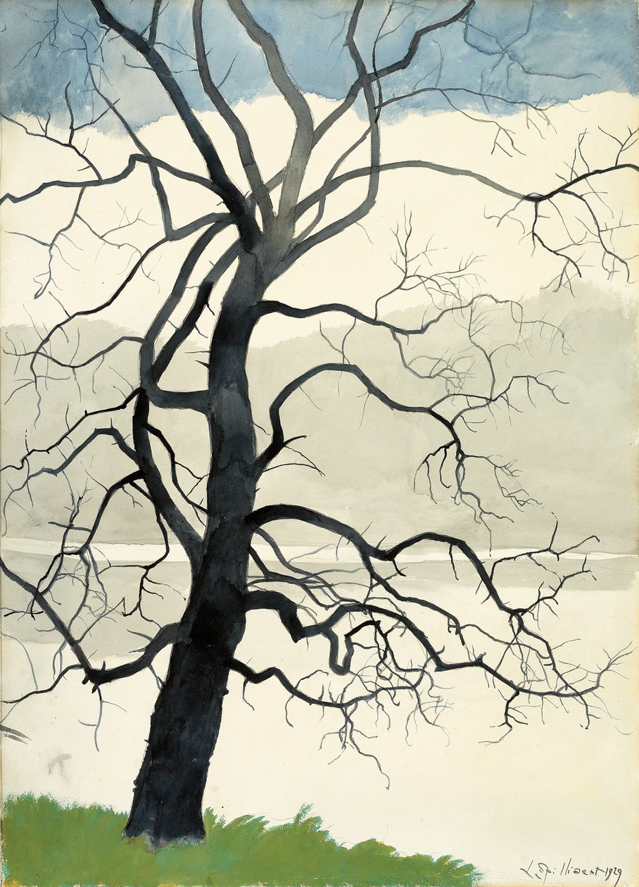 Eenzame Boom aan de Rand van de Vijver door Leon Spilliaert