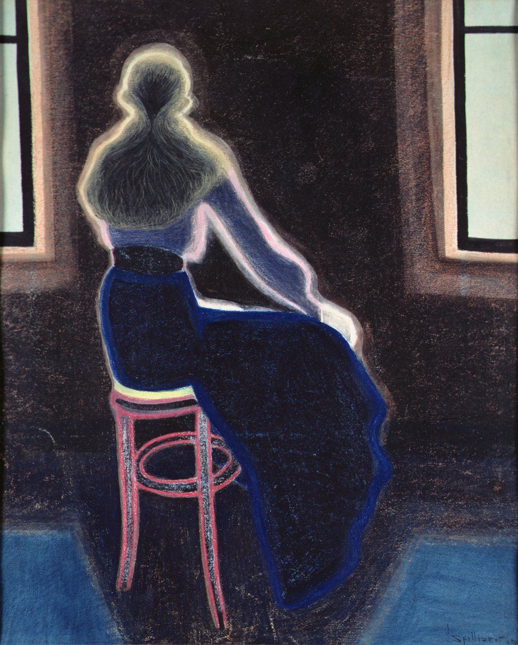 Jonge vrouw op een kruk door Leon Spilliaert