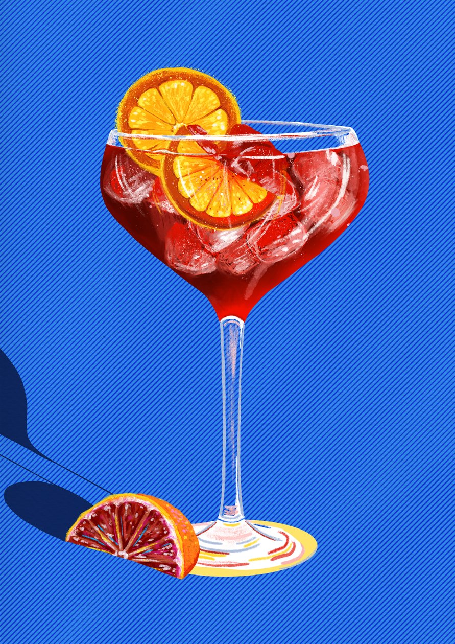 Scarlet Sip, 2025 (digital) door Leona Tsiara