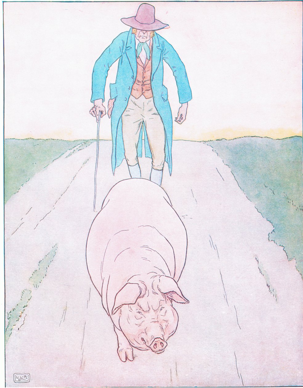 Naar de markt, naar de markt, om een vet varken te kopen door Leonard Leslie Brooke