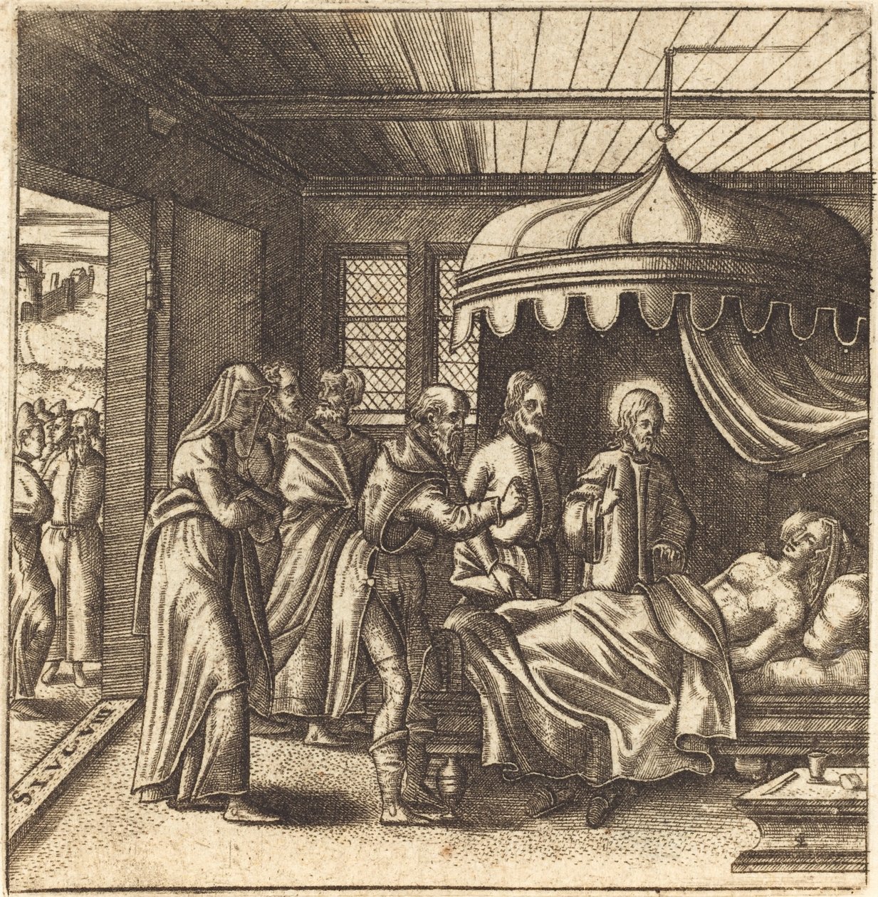Christus Wekt de Dochter van Jairus op door Leonard Gaultier