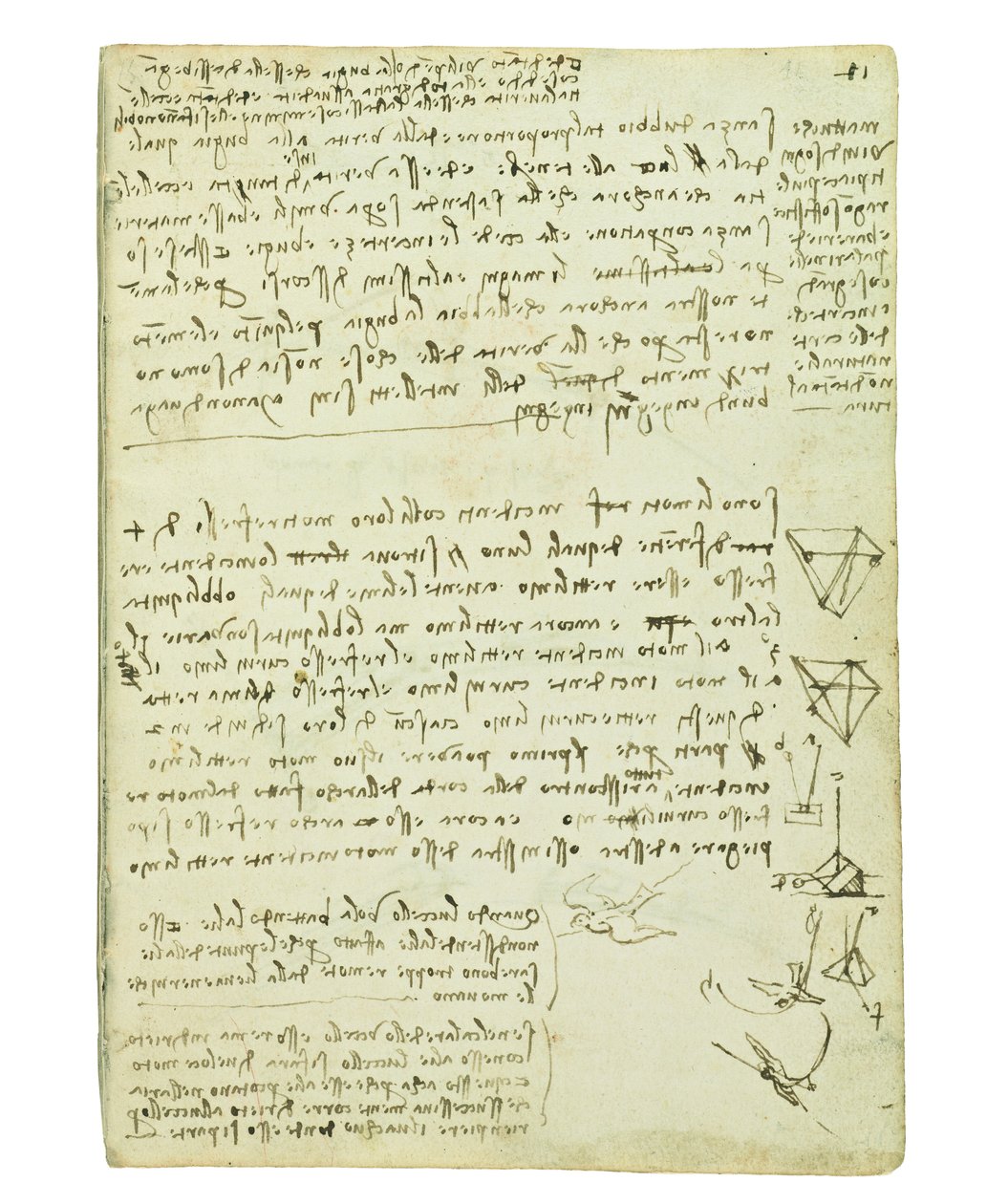 Codex over de vlucht van vogels, Folio 11 recto door Leonardo da Vinci