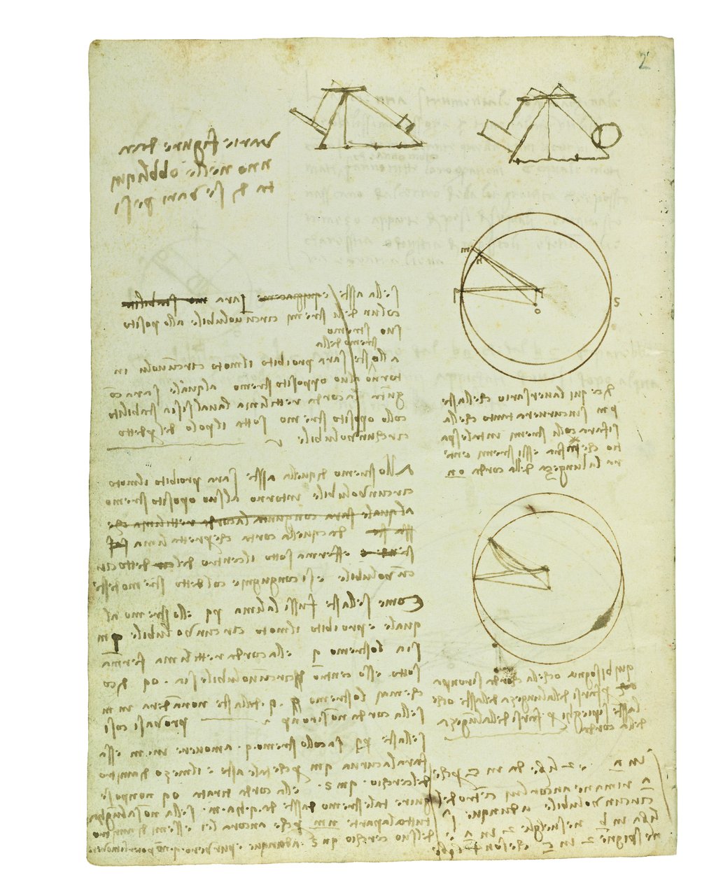 Codex over de vlucht van vogels, Folio 3 verso door Leonardo da Vinci