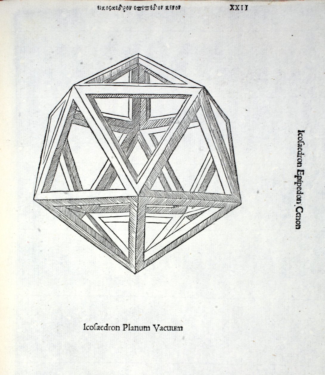 Icosaedron planum vacuum, illustratie uit 