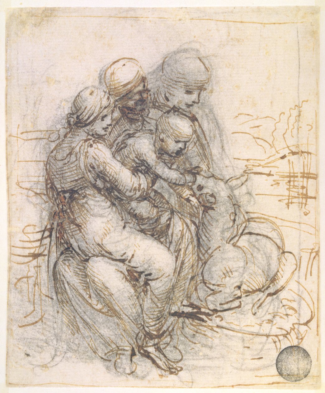 Maagd en Kind met St. Anna, ca. 1501-10 door Leonardo da Vinci