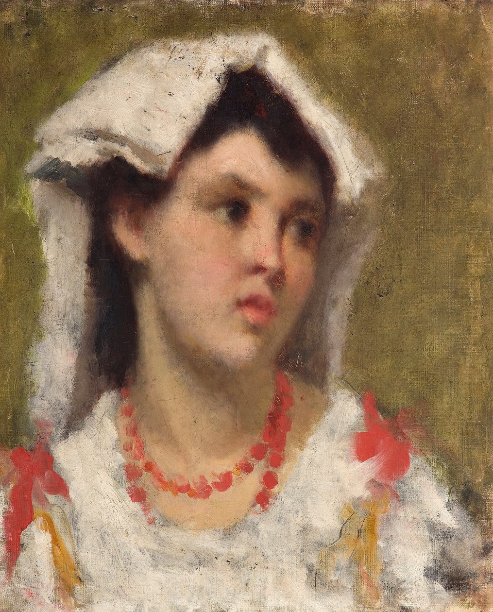 La ciociara Portret van een boerin uit de regio Ciociaria nabij Rome door Leonardo Bazzaro