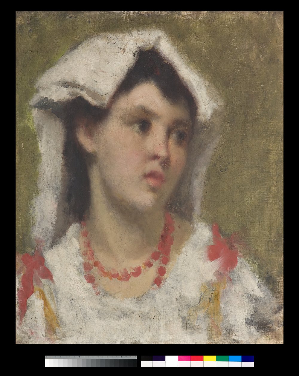 Portret van een jonge vrouw uit Ciociaria door Leonardo Bazzaro