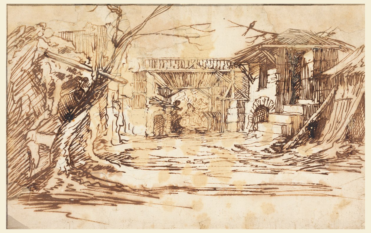 Set voor een kerststal (Kerststal) door Leonardo Scaglia