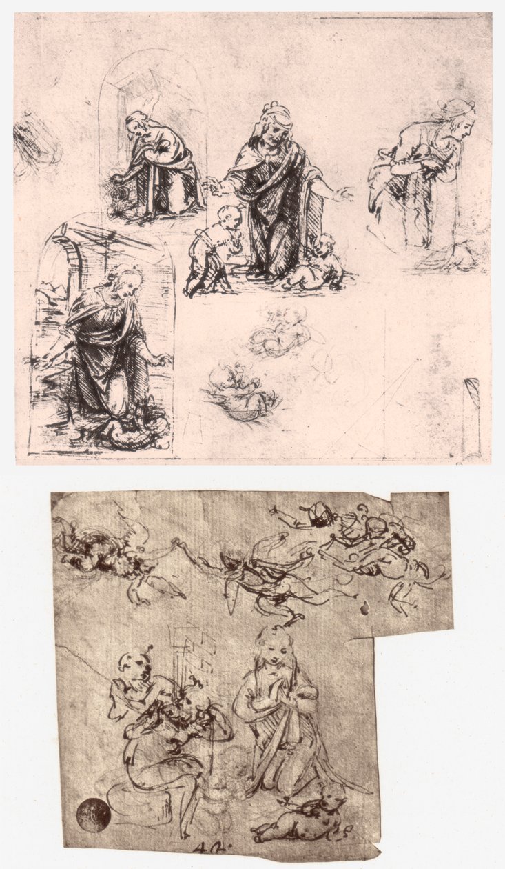 Aanbidding van het Kind, ca. 1483 door Leonardo da Vinci