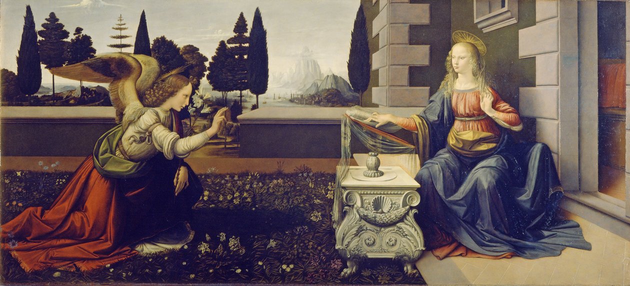 Annunciatie door Leonardo da Vinci