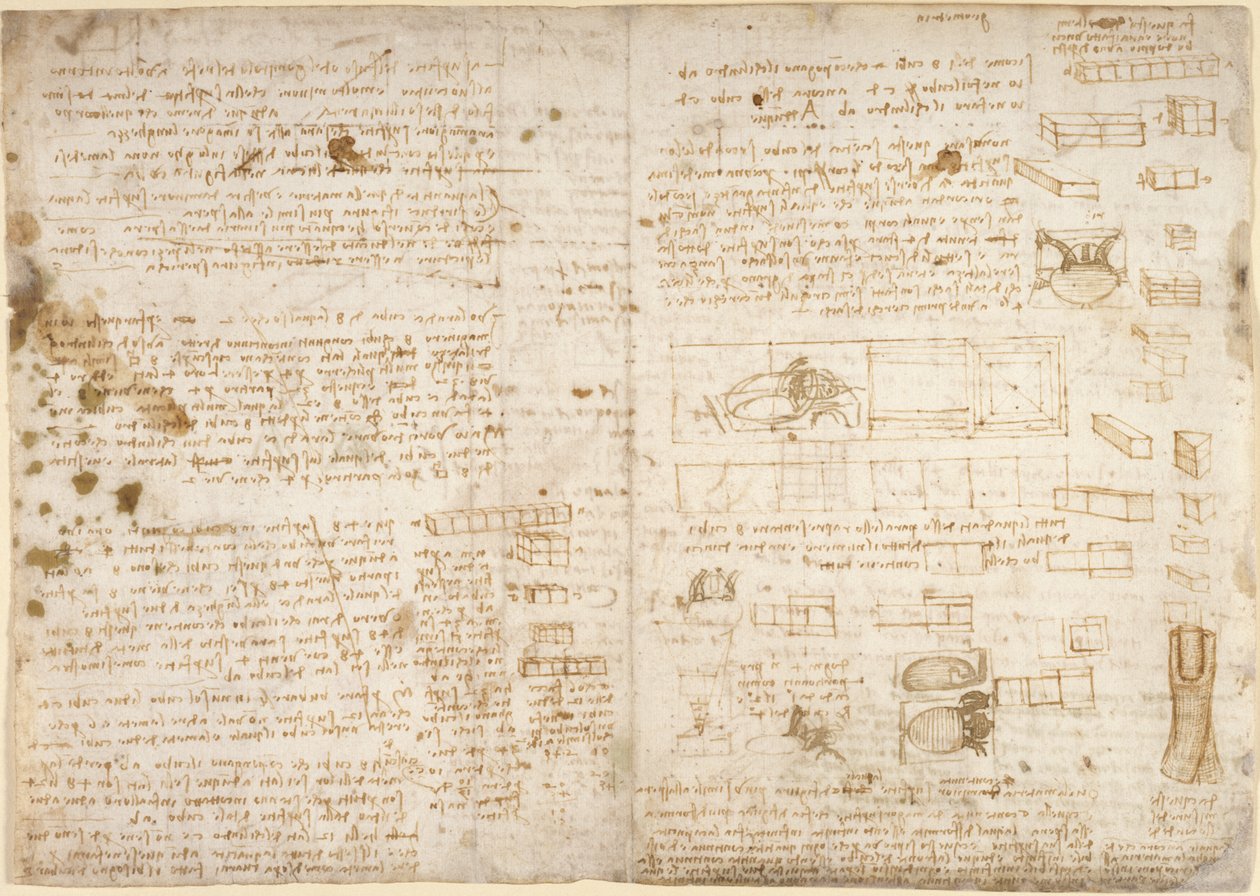 Aantekeningen, diagrammen en schetsen uit 