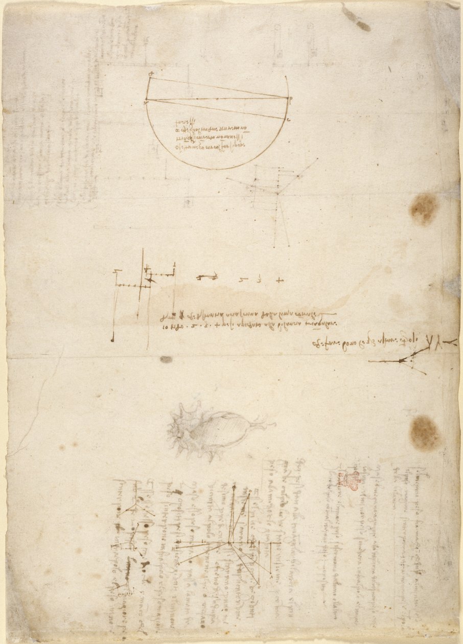 Aantekeningen en diagrammen over mechanica, uit 