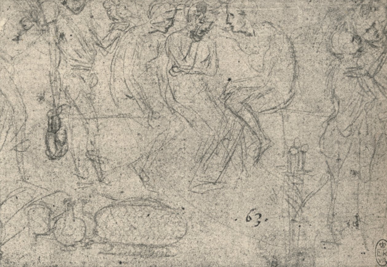 Groep Figuren in Gesprek, ca. 1480 1945 door Leonardo da Vinci