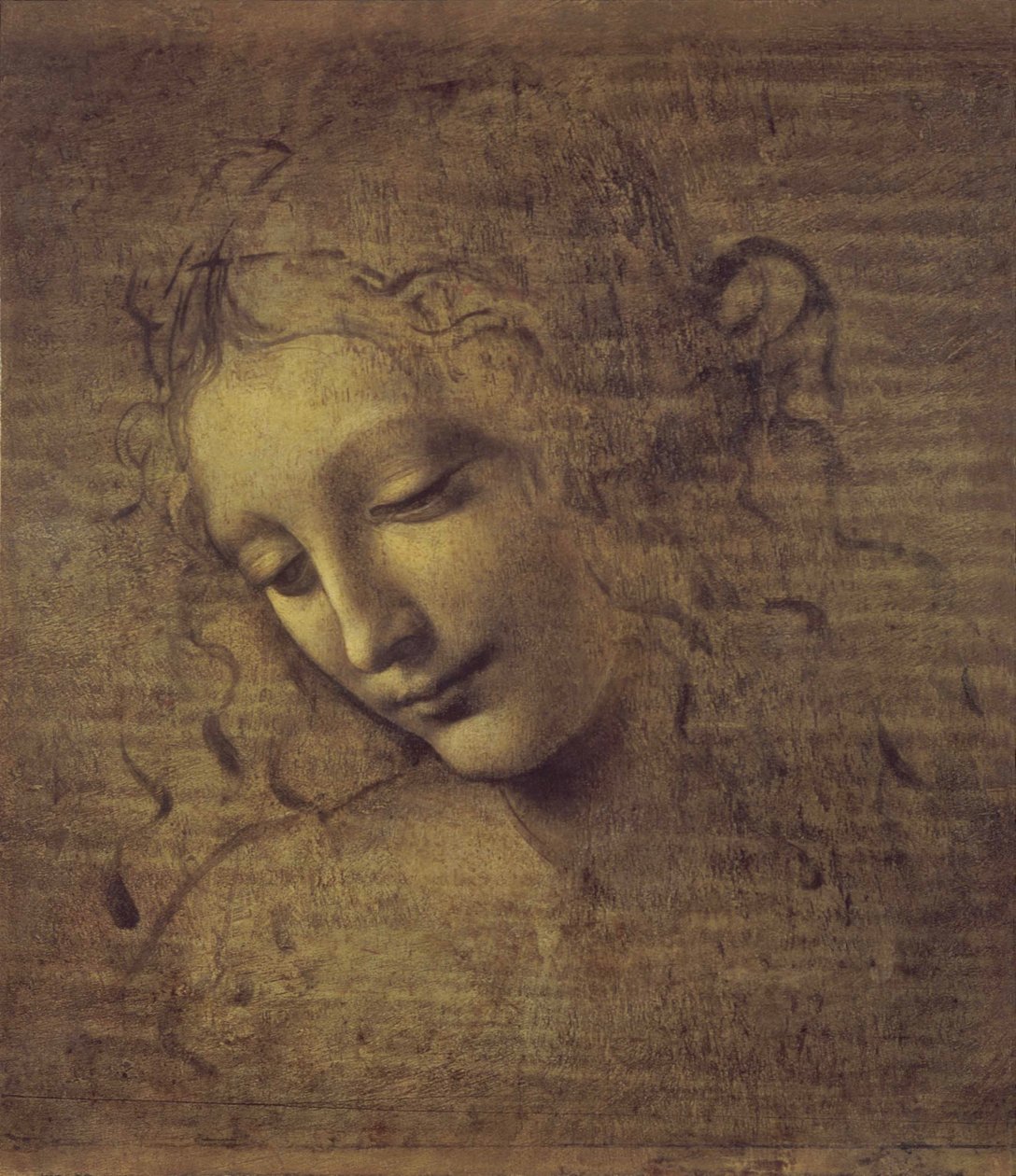 Hoofd van een Vrouw La Scapigliata, 1500s door Leonardo da Vinci