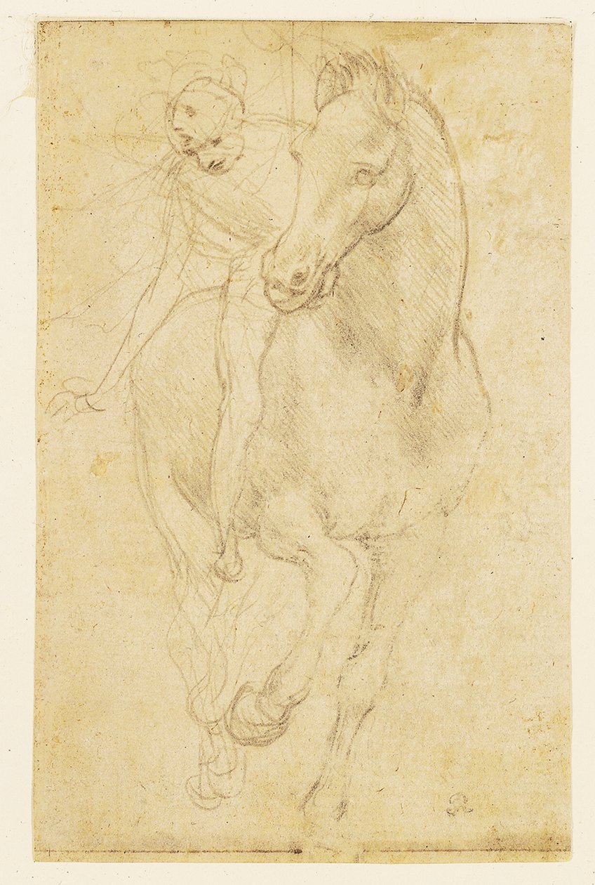 Paard en Ruiter, c.1480 door Leonardo da Vinci