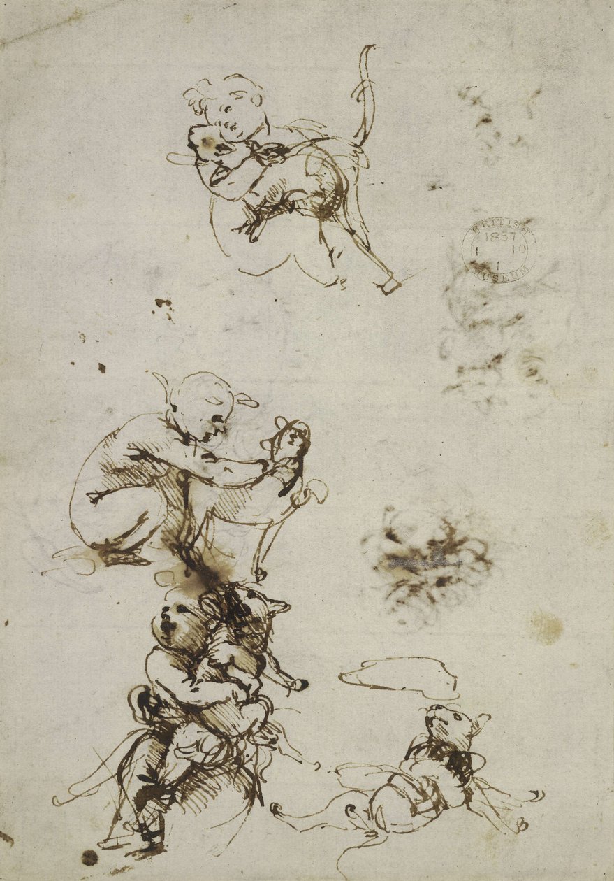 Leonardo da Vinci, object 1857.0110.1 - recto (British Museum) door Leonardo da Vinci