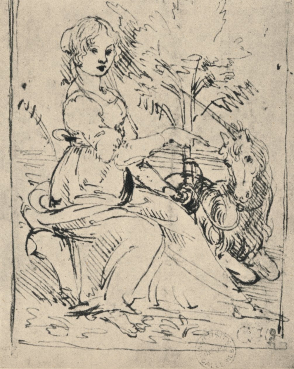 Maagd met een Eenhoorn door Leonardo da Vinci