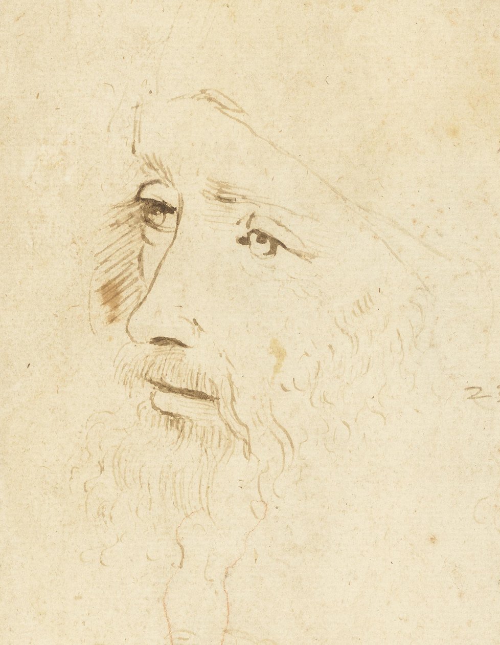 Portret van Leonardo da Vinci, ca 1518 door Leonardo da Vinci,