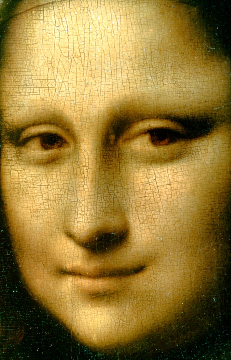 Portret van Mona Lisa (detail) door Leonardo da Vinci