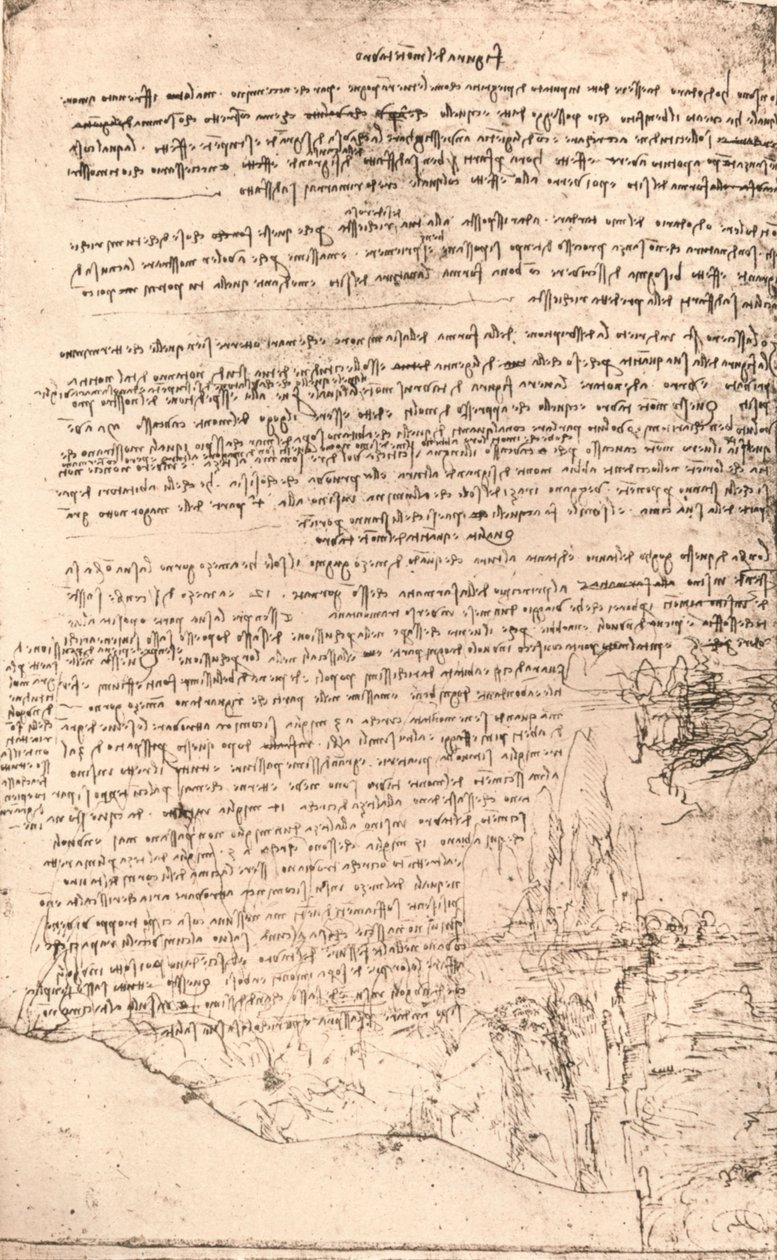 Schets van Armeense bergen, ca. 1472-ca. 1519, 1883 door Leonardo da Vinci