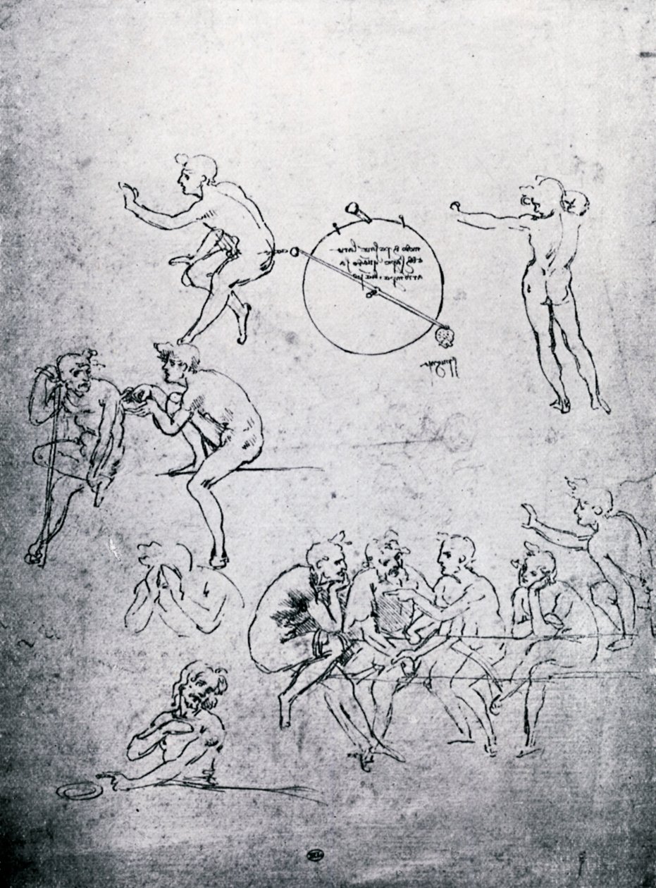 Studies voor De aanbidding der wijzen en Het laatste avondmaal door Leonardo da Vinci