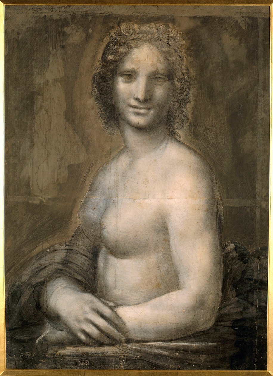 Studie van vrouwelijk naakt waarschijnlijk de Mona Lisa (detail) door Leonardo da Vinci