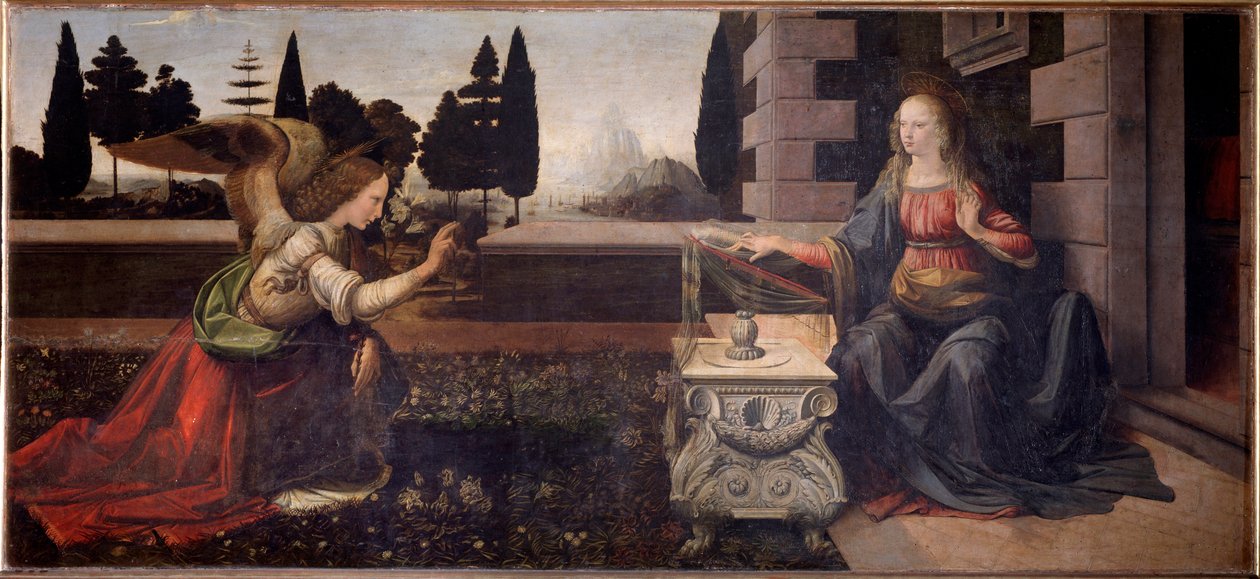 De Annunciatie door Leonardo da Vinci