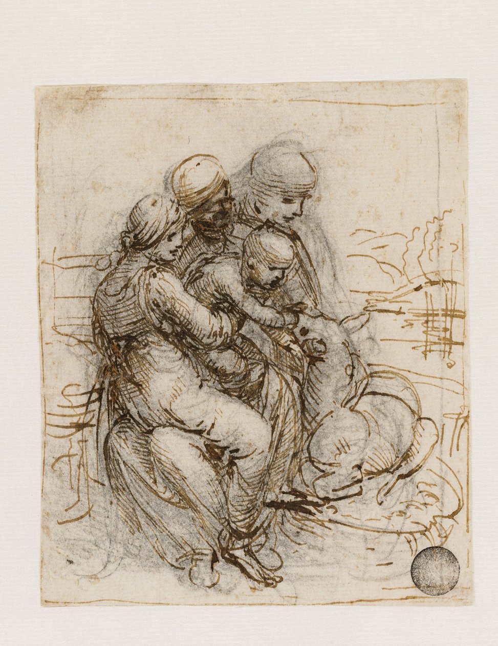 De Maagd en het Kind met Sint Anna Anna Metterza, ca. 1501 door Leonardo da Vinci