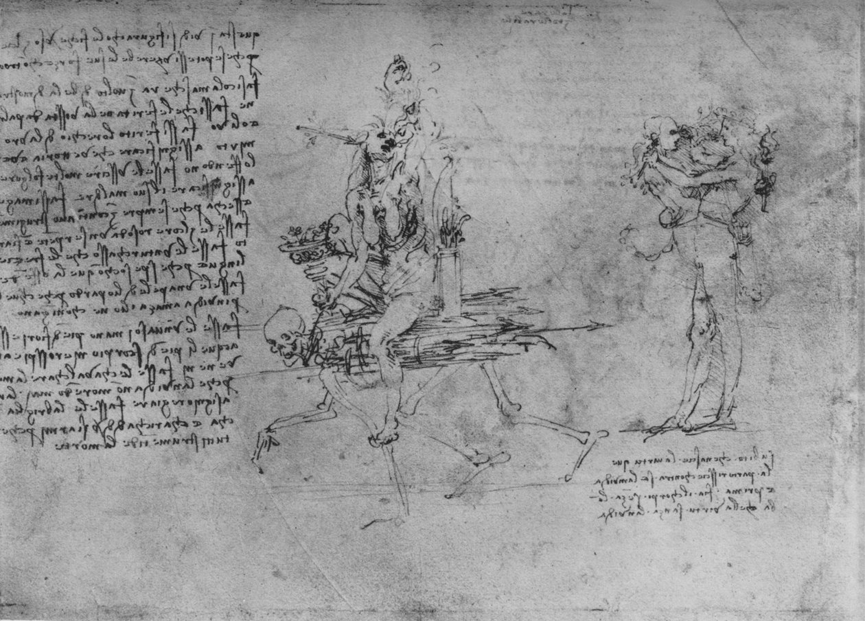 Twee allegorieën van afgunst door Leonardo da Vinci