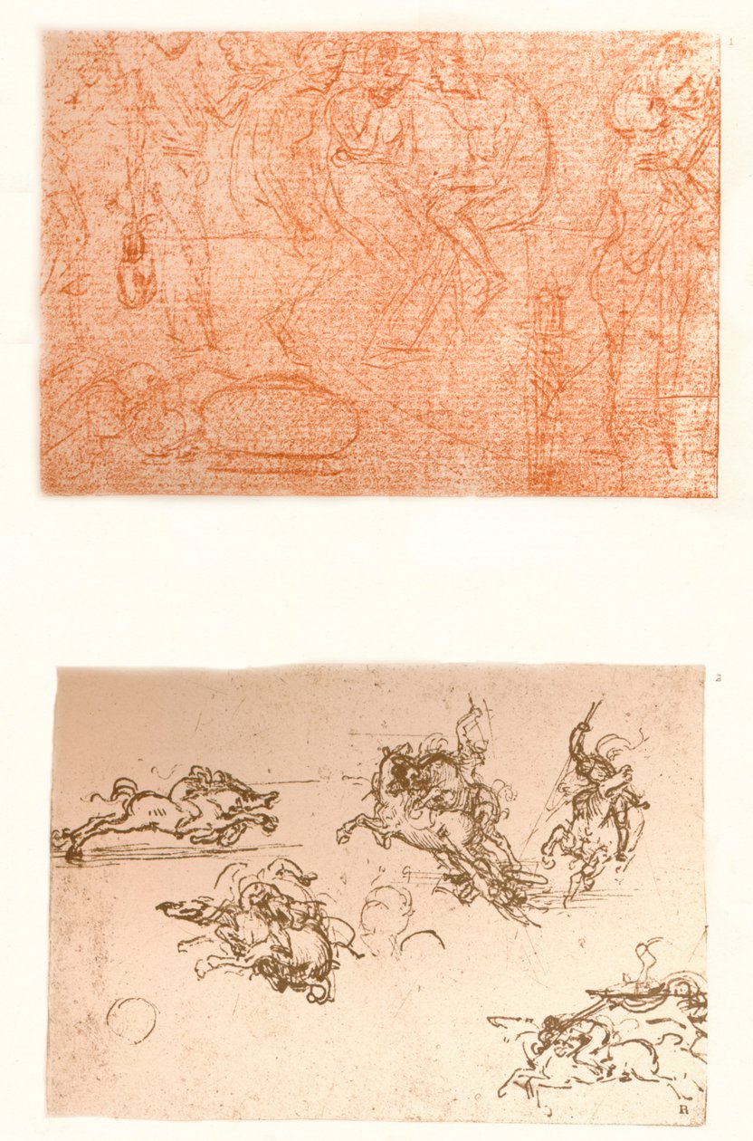 Twee tekeningen, c1472-c1519 1883 door Leonardo da Vinci