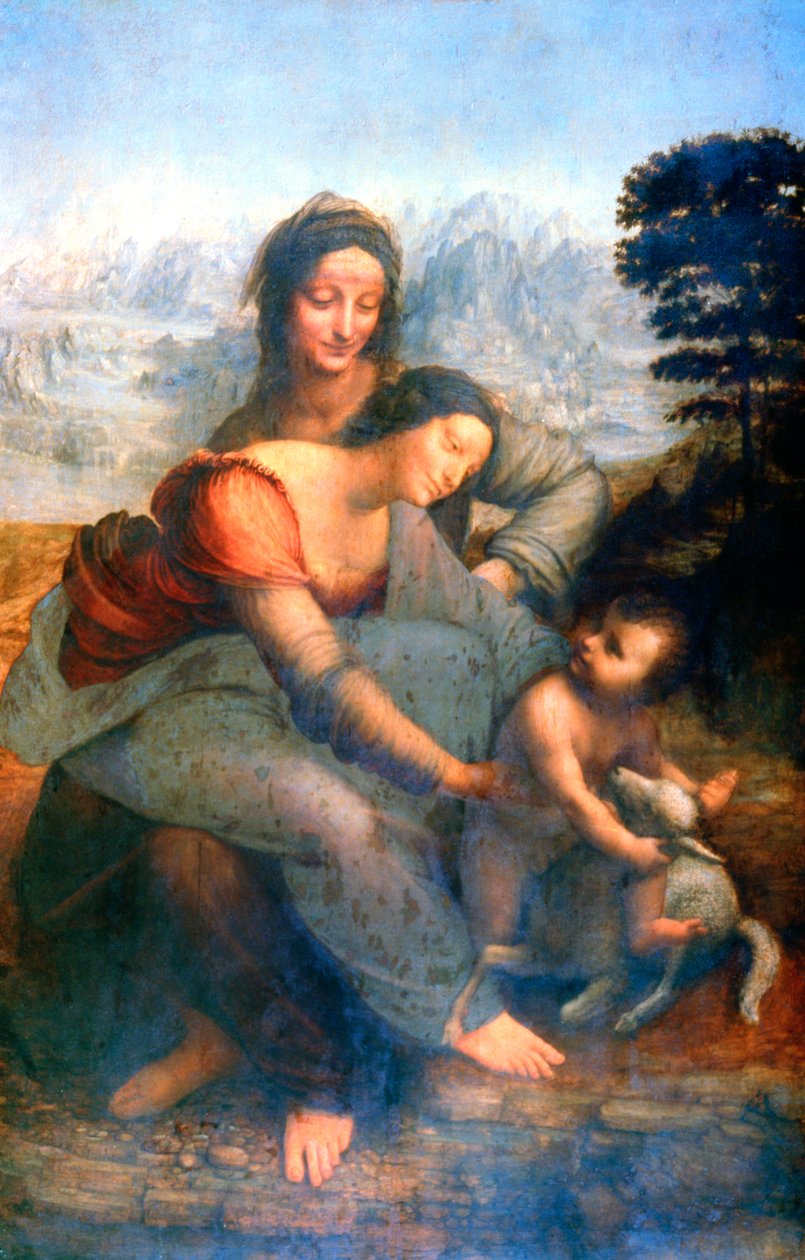Maagd en Kind met Sint Anna, 1502-1516 door Leonardo da Vinci