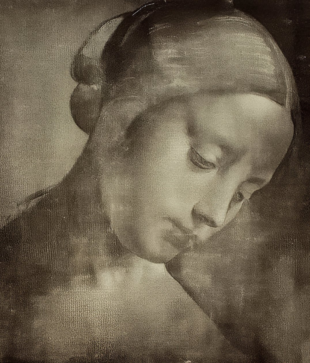 Vrouwelijk hoofd door Leonardo da Vinci