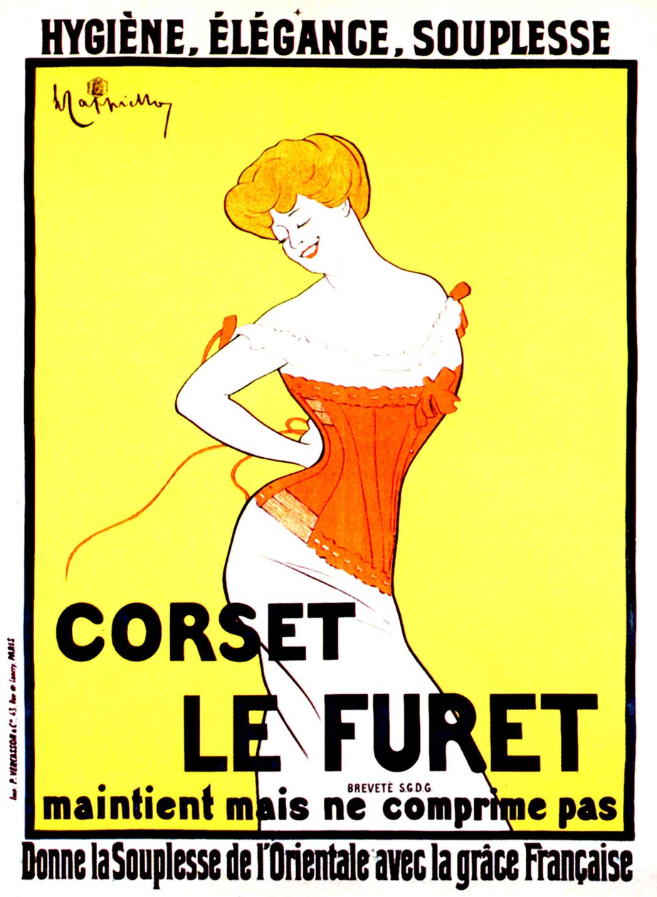 Corset advertentie door Leonetto Cappiello rond 1901 door Leonetto Cappiello