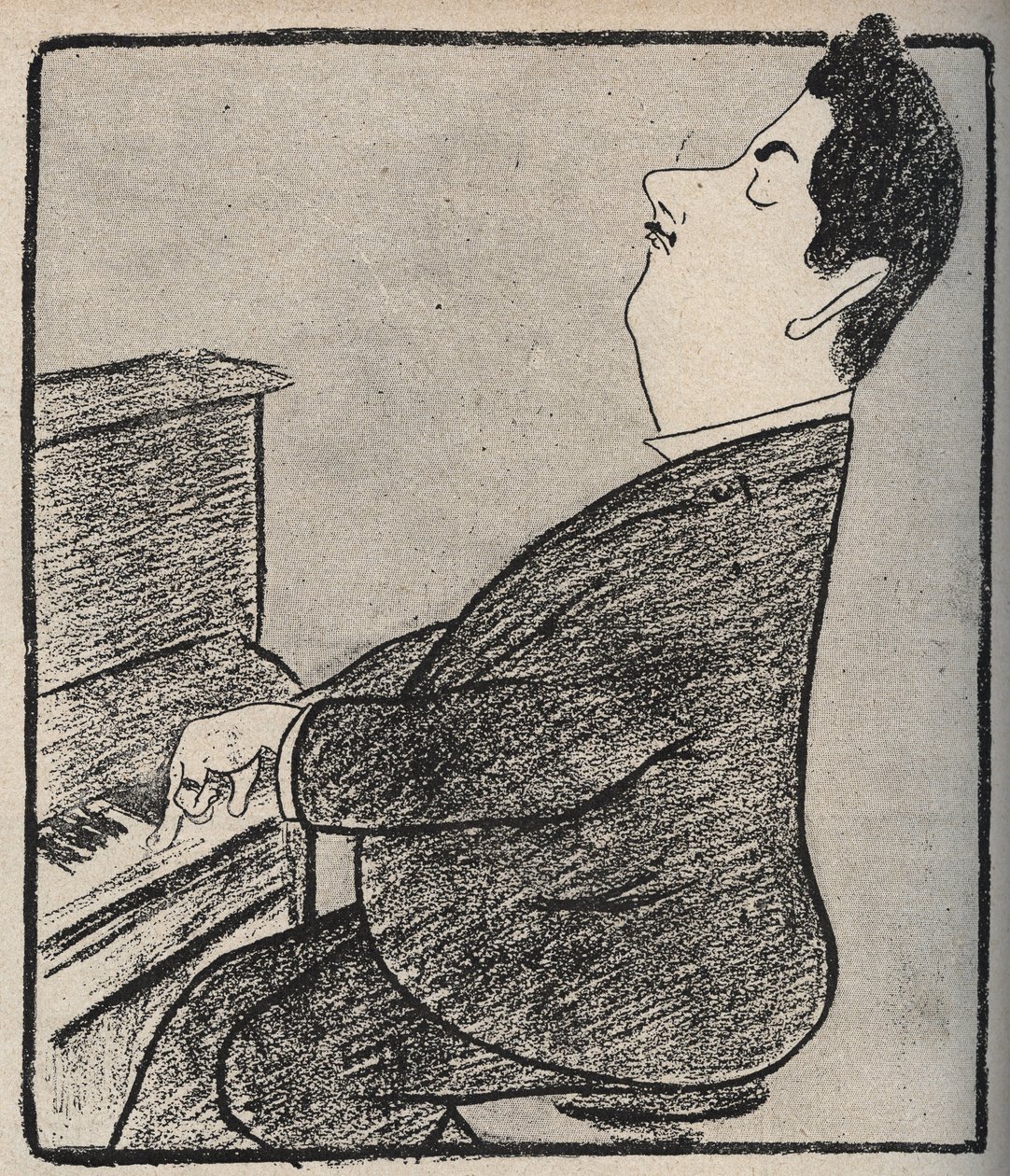 Portret van Giacomo Puccini (1858-1924), Italiaanse componist. Cartoon door Leonetto Cappiello - 1898 door Leonetto Cappiello