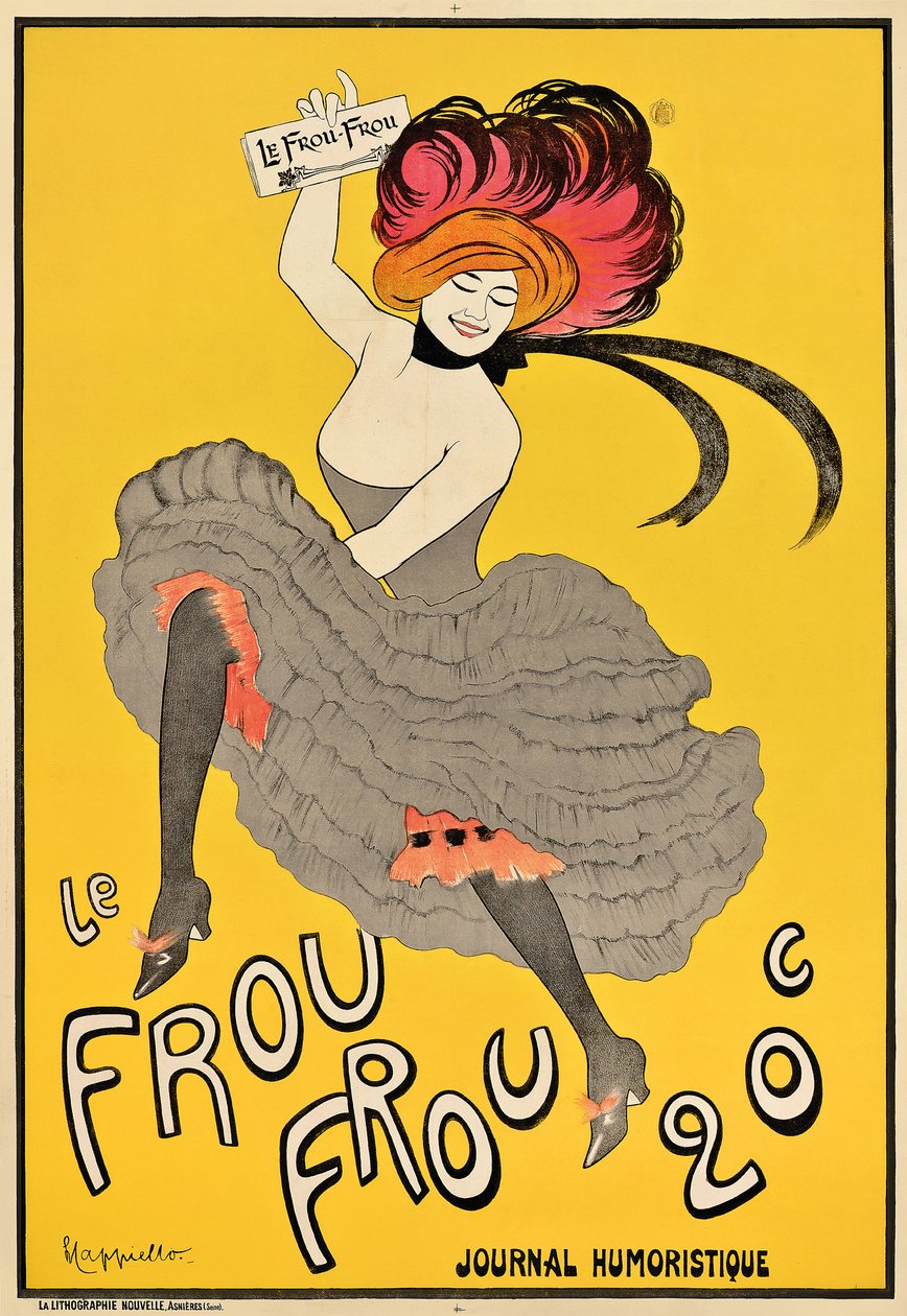 Poster die het Franse tijdschrift "Le Frou Frou" adverteert door Leonetto Cappiello