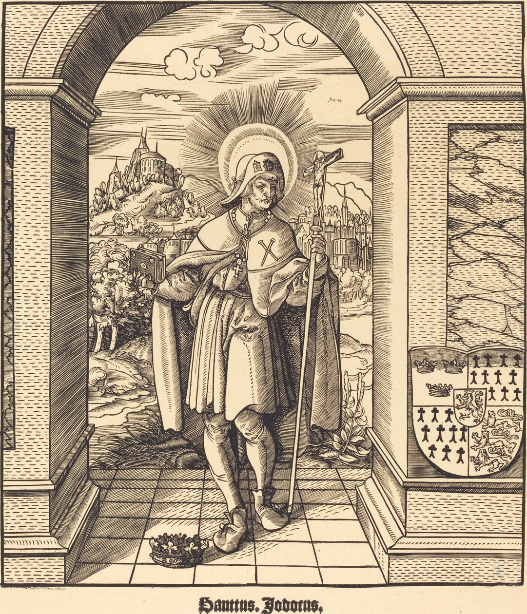 Sint Jodocus door Leonhard Beck