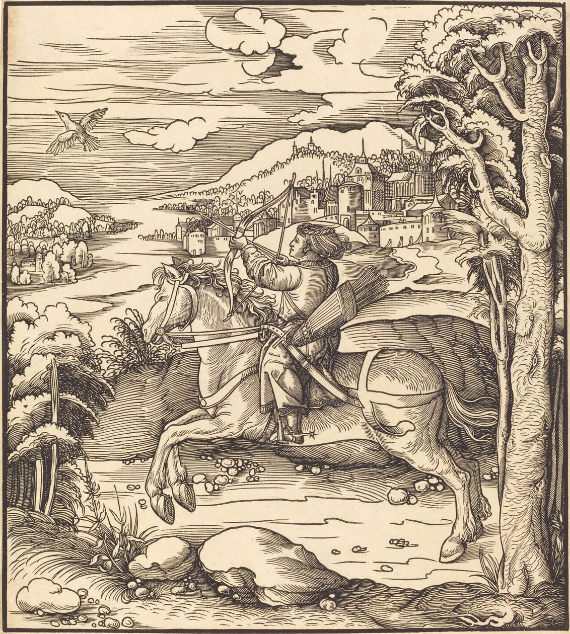 De Prins bij het Vogelvangen door Leonhard Beck
