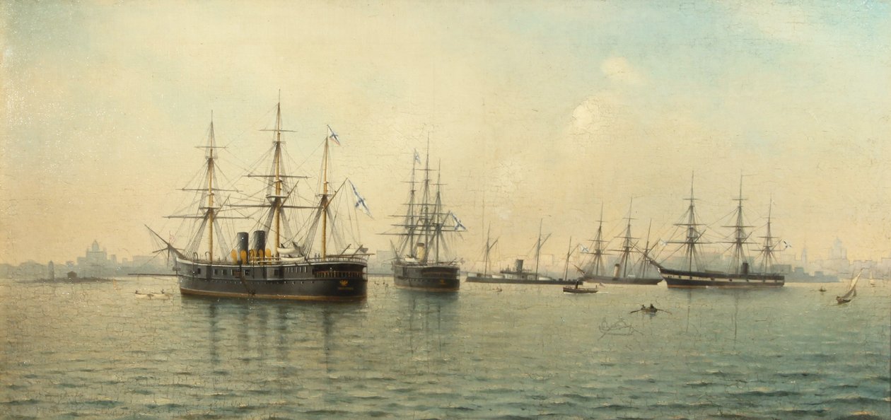 Kruisers Minin en Kronstadt door Leonid Demyanovich Blinov
